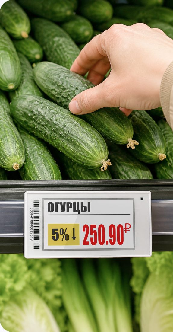 Электронные ценники на овощах